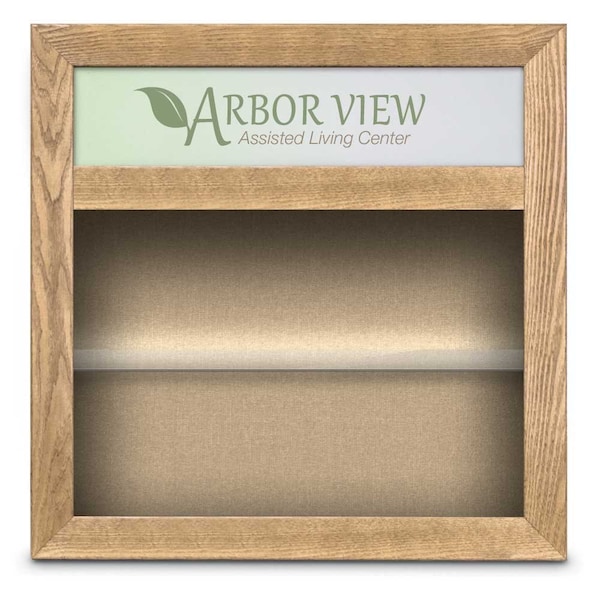 Outdoor Enclosed Combo Board, 42"x32", Bronze Frame/Green & Surf